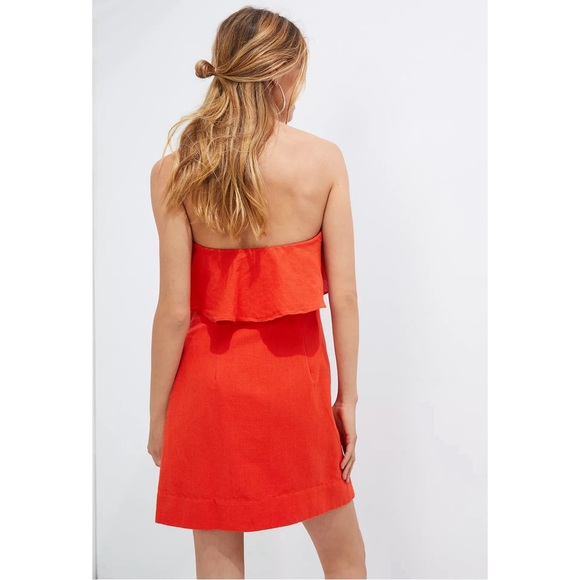 Anthropologie Forever That Girl Linen/Cotton Strapless Mini Dress NWT Size XL - Picture 3 of 11